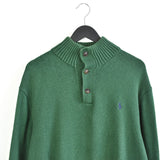 Vintage Ralph Lauren sweater turtleneck sweatshirt pullover jumper fleece track jacket windbreaker in dark green