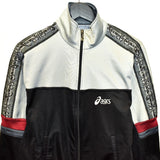 Vintage ASICS tracksuit trackie jacket zip up sweater in black and grey