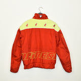 Vintage Dainese motor bomber jacket fleece windbreaker in neon red and yellow