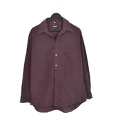 Vintage Yves Saint Laurent button down formal shirt long sleeve blouse top in burgundy