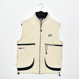 Vintage Puma gilet vest windbreaker fleece track jacket bomber jacket in cream