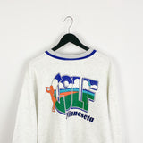 Vintage Grand illusion sportswear jumper longsleeve tee pullover sweatshirt in grey