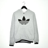 Adidas hoodie pullover sweatshirt windbreaker fleece track jacket in grey and black
