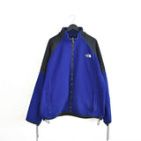 Vintage The North Face zip up tracksuit fleece track jacket trackie sweater windbreaker jumper sweatshirt pullover long sleeve in blue and black.