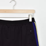 Vintage Adidas shorts trousers joggers bottoms pants in black with purple and yellow stripes