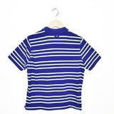 Vintage Adidas polo shirt t-shirt pullover in white and blue