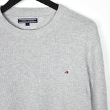 Vintage Tommy Hilfiger jumper long sleeve sweatshirt hoodie t-shirt top blouse tee in grey