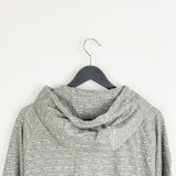 Vintage Nike hoodie pullover sweatshirt top in grey with neon green strings and zipper