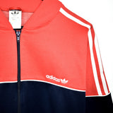 Vintage Adidas track bomber jacket windbreaker fleece track jacket in red and navy blue