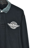 Vintage Polo Ralph Lauren jumper pullover sweatshirt windbreaker fleece track jacket in dark grey.