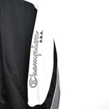 Vintage Champion zip up windbreaker tracksuit track jacket trackie sweater jumper sweatshirt pullover long sleeve in black, white and grey