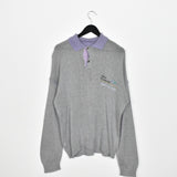 Vintage Tree company polo jumper pullover sweatshirt top in grey and purple