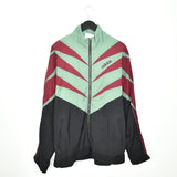 Vintage Adidas zip up tracksuit track jacket trackie sweater jumper sweatshirt pullover long sleeve in black red and green