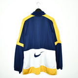 Vintage Nike jacket track windbreaker coat pullover bomber jacket trench coat in blue, white and yellow