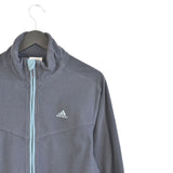 Vintage Adidas zip up track jacket fleece windbreaker sweatshirt longsleeve tee pullover jumper in dark blue