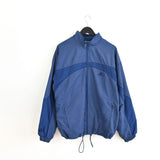Vintage Adidas windbreaker zip up jacket fleece track jacket bomber jacket jumper in dark blue.
