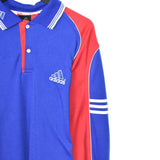 Vintage Adidas polo pullover sweatshirt top in blue and red