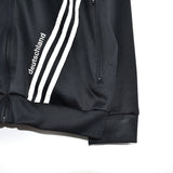 Vintage Adidas zip up tracksuit trackie jumper windbreaker sweater pullover long sleeve jacket in black with white stripes