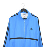 Vintage Adidas zip up jacket windbreaker tracksuit fleece longsleeve tee pullover sweatshirt in light and dark blue