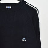 Vintage Adidas jumper sweater pullover sweatshirt top in navy and light blue