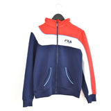 Vintage Fila jacket track windbreaker coat pullover bomber jacket trench coat in blue, white and red