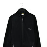 Vintage Jack Wolfskin fleece fuzzy track longsleeve tee pullover sweatshirt in black