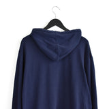 Vintage Kappa hoodie pullover sweatshirt windbreaker fleece track jacket jumper in dark blue and white