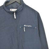 Vintage Champion bomber zip up track jacket windbreaker sweatshirt longsleeve tee pullover jumper in navy