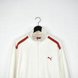Vintage Puma jumper zip up jacket hoodie pullover sweatshirt windbreaker fleece track in white and red