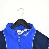 Vintage Reebok tracksuit jacket longsleeve tee pullover windbreaker sweatshirt in light and dark blue