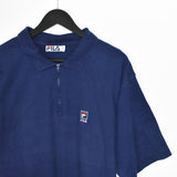 Vintage Fila quarter zip up polo shirt top pullover blouse in blue