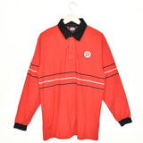 Vintage Dickies polo sweatshirt long sleeve tee pullover in red and black