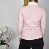 Cute Benger quarter zip up thin long sleeve top sweatshirt jumper sweater pullover in red and white