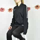 Cute sporty Nike fleece track jacket hoodie jumper sweater top cardigan pullover in black and white
