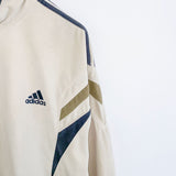 Vintage Adidas zip up tracksuit track jacket trackie sweater windbreaker jumper sweatshirt pullover long sleeve in beige