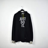 Vintage Nike hoodie pullover sweatshirt windbreaker fleece track jacket in black and grey