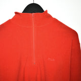 Vintage Fila quarter zip up sweatshirt pullover jumper hoodie in red