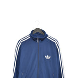 Vintage Adidas tracksuit trackie jacket zip up sweater windbreaker long sleeve tee jumper in dark blue
