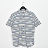 Vintage Hilfiger Denim formal button up shirt short sleeve top in dark blue