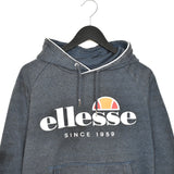 Vintage Ellesse hoodie longsleeve tee pullover sweatshirt in grey