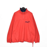 Vintage Nokia quarter zip up fleece jumper longsleeve tee pullover sweatshirt in red