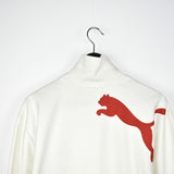 Vintage Puma jumper zip up jacket hoodie pullover sweatshirt windbreaker fleece track in white and red