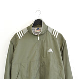 Vintage Adidas zip up jumper sweatshirt tracksuit track jacket bomber jacket trackie pullover long sleeve in lighter green