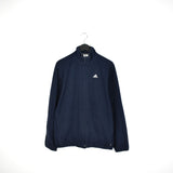Vintage Adidas zip up fleece jacket sweatshirt longsleeve tee pullover jumper in navy blue