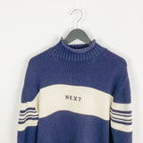 Vintage Next sweatshirt longsleeve tee pullover jumper in dark blue with white stripes
