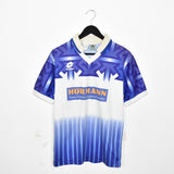 Vintage lotto polo sport shirt short sleeve t-shirt tee blouse top in blue and white