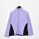 Vintage Adidas track jacket windbreaker zip up hoodie pullover sweatshirt top jumper in purple and black