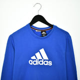 Vintage Adidas sweatshirt pullover jumper hoodie in blue and white