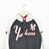 Vintage Yankees hoodie jumper sweatshirt sweater pullover in white and dark grey