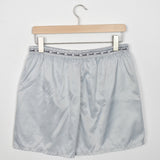 Vintage Hummel shorts trousers joggers bottoms pants in shiny/reflective grey/silver